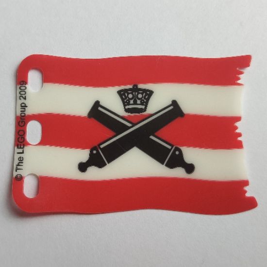 Plastic Flag 7 x 4 with Crossed Cannons over Red Stripes Pattern