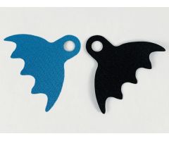 Minifigure, Body Wear Cape Cloth, Scalloped 5 Points, Narrow Collar, Single Top Hole with Dark Azure and Black Sides - Traditional Starched Fabric