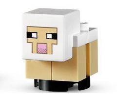 Minecraft Sheep, Lamb, Tan Legs - Brick Built