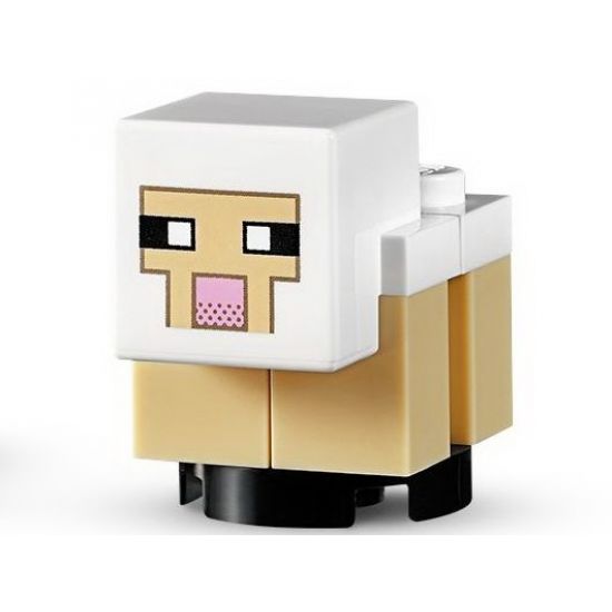 Minecraft Sheep, Lamb, Tan Legs - Brick Built