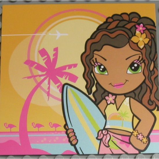Clikits Paper, Insert 10 x 10 for Frame clikits069, 'Daisy' with Surfboard