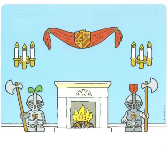 Plastic Backdrop for Sets 3615 / 9131 #2 - Castle Gate / Room Interior