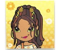 Clikits Frame Insert, Paper 4 x 4 with Daisy Character on Orange Gradient Background Pattern