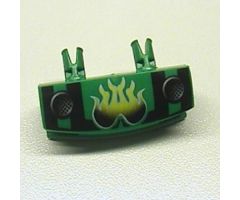 Vehicle Grille 1 x 4 with Two Pins with Fire Pattern