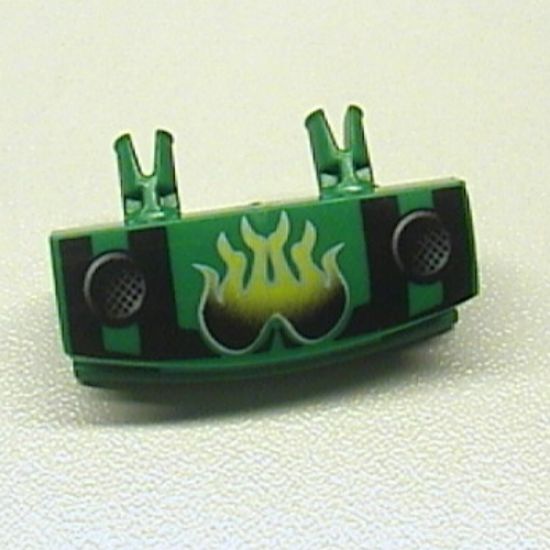 Vehicle Grille 1 x 4 with Two Pins with Fire Pattern