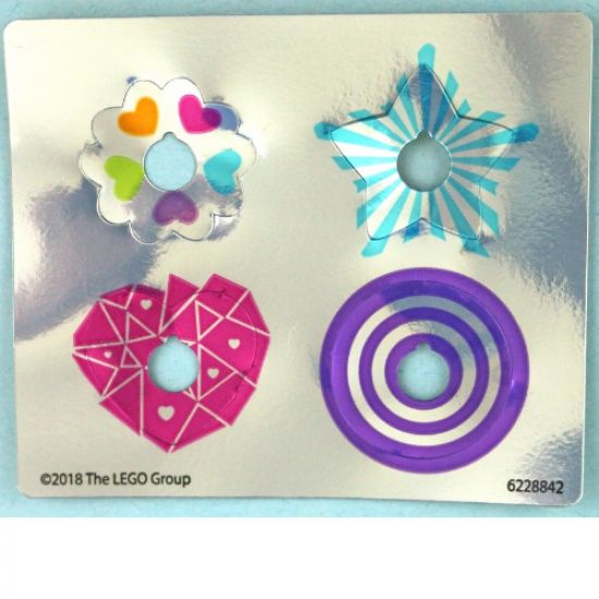 Plastic Ring Accents, Foil, Sheet of 4
