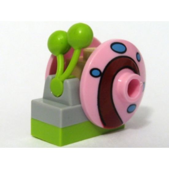 Snail, Spongebob Squarepants with Bright Pink Shell (Gary) - Brick Built