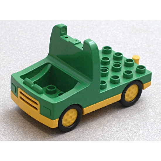 Duplo, Vehicle Truck with 4 x 4 Flatbed Plate and Yellow Base