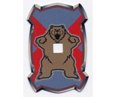 Plastic Shield (Undetermined Material Type) for Large Figures with Knights Kingdom Santis Bear Pattern