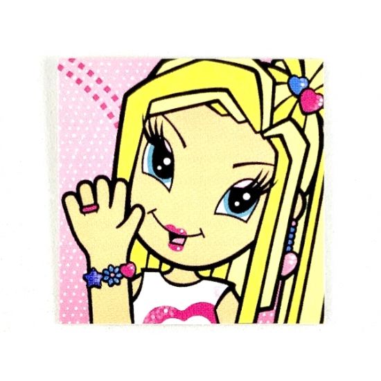 Clikits Paper, Insert 4 x 4 for Frame clikits011, 'Heart' Waving with Pink Background