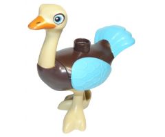 Duplo, Animal Ostrich with Orange Beak, Medium Azure Wings and Tail Feathers (Merc)