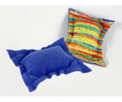 Scala Cloth Pillow Small with Violet and Multicolor Stripe Sides Pattern