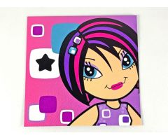 Clikits Paper, Insert 10 x 10 for Frame clikits069, 'Star' on Dark Pink Background