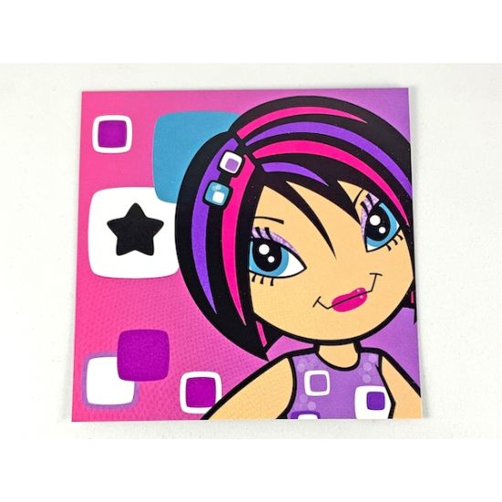 Clikits Paper, Insert 10 x 10 for Frame clikits069, 'Star' on Dark Pink Background