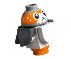 Animal, Air Porg, Star Wars with White Body, Dark Bluish Gray Wings and Tail - Brick Built