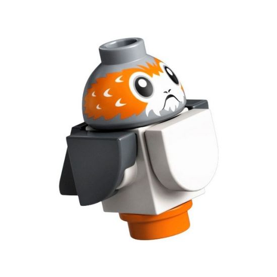 Animal, Air Porg, Star Wars with White Body, Dark Bluish Gray Wings and Tail - Brick Built