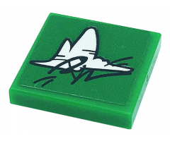 Tile 2 x 2 with Black and White Graffiti Pattern (Sticker) - Set 41379