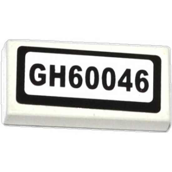Tile 1 x 2 with 'GH60046' Pattern (Sticker) - Set 60046