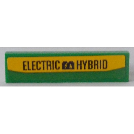 Tile 1 x 4 with 'ELECTRIC HYBRID' Pattern (Sticker) - Set 60154