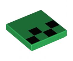 Tile 2 x 2 with Pixelated Black Pattern (Minecraft Creeper Foot)