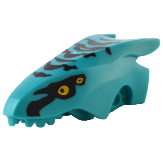 Dragon Head (Avatar Ikran) Jaw Upper with Black Stripes and Bright Light Orange Eyes Pattern