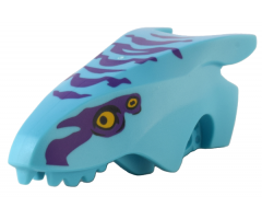 Dragon Head (Avatar Ikran) Jaw Upper with Dark Purple Stripes and Bright Light Orange Eyes Pattern