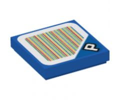 Tile 2 x 2 with Super Mario Scanner Code P Switch Pattern (Sticker) - Set 71364