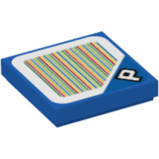 Tile 2 x 2 with Super Mario Scanner Code P Switch Pattern (Sticker) - Set 71364