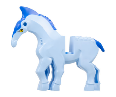 Direhorse Body with Blue Crest, Mane, and Tail, and Yellow Eyes Pattern