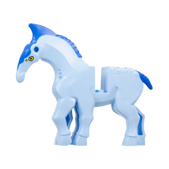 Direhorse Body with Blue Crest, Mane, and Tail, and Yellow Eyes Pattern