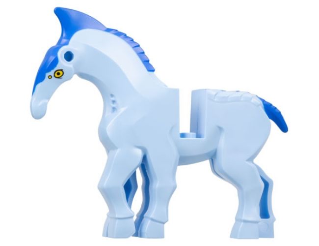 Direhorse Body with Blue Crest, Mane, and Tail, and Yellow Eyes Pattern