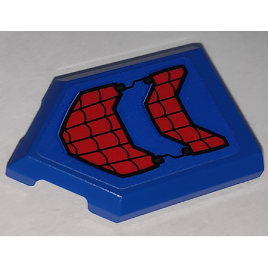 Tile, Modified 2 x 3 Pentagonal with Black Webbing on Blue Background Pattern (Sticker) - Set 76151