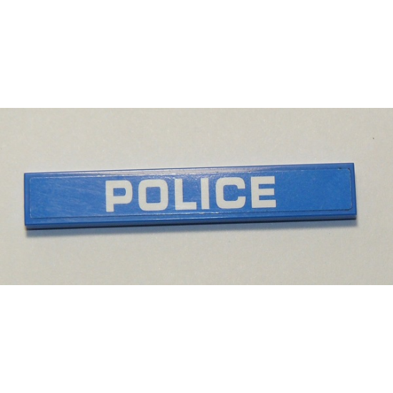 Tile 1 x 6 with White 'POLICE' Pattern (Sticker) - Set 60207