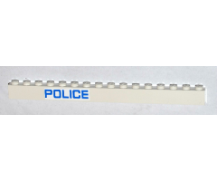 Brick 1 x 16 with Blue 'POLICE' on White Background Pattern on Left (Sticker) - Set 60046