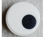 Tile, Round 1 x 1 with Small Black Circle / Eye Pupil Offset Pattern