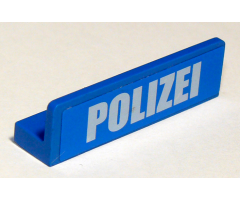 Panel 1 x 4 x 1 with White 'POLIZEI' Bold Narrow Font on Blue Background Pattern (Sticker) - Set 7744