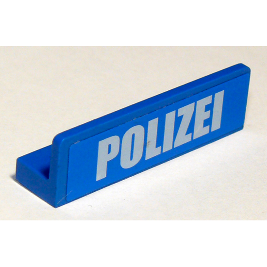 Panel 1 x 4 x 1 with White 'POLIZEI' Bold Narrow Font on Blue Background Pattern (Sticker) - Set 7744