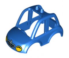 Duplo, Vehicle Car Body High Cab 2 Top Studs with Yellow Headlights and Grille Pattern
