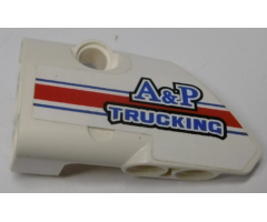 Technic, Panel Fairing # 1 Small Smooth Short, Side A with Blue, Red and White Stripes and 'A&P TRUCKING' Pattern (Sticker) - Set 8071