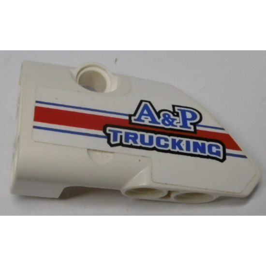 Technic, Panel Fairing # 1 Small Smooth Short, Side A with Blue, Red and White Stripes and 'A&P TRUCKING' Pattern (Sticker) - Set 8071