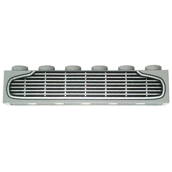 Brick 1 x 6 with Black and Silver Aston Martin DB5 Grille Pattern