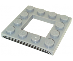 Plate, Modified 4 x 4 with 2 x 2 Open Center with Black and Silver Aston Martin DB5 Grille Pattern