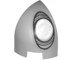 Slope, Curved 1 x 1 x 1 1/3 Corner with White and Silver Headlight Pattern Model Right Side