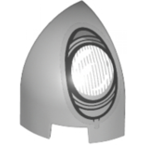Slope, Curved 1 x 1 x 1 1/3 Corner with White and Silver Headlight Pattern Model Right Side
