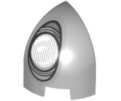 Slope, Curved 1 x 1 x 1 1/3 Corner with White and Silver Headlight Pattern Model Left Side
