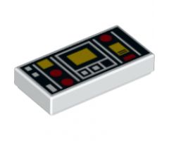 Tile 1 x 2 with Red and Yellow Controls and Two White Squares on Left Pattern