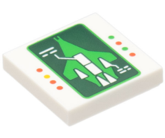 Tile 2 x 2 with Galaxy Explorer on Dark Green Diagnostic Screen and Red, Bright Green and Yellow Lights Pattern