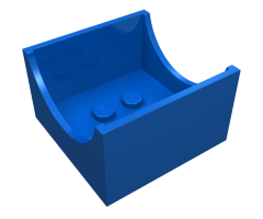 Container Box 4 x 4 x 2 Bottom with Semicircle Cutout Ends