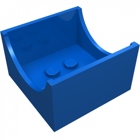 Container Box 4 x 4 x 2 Bottom with Semicircle Cutout Ends