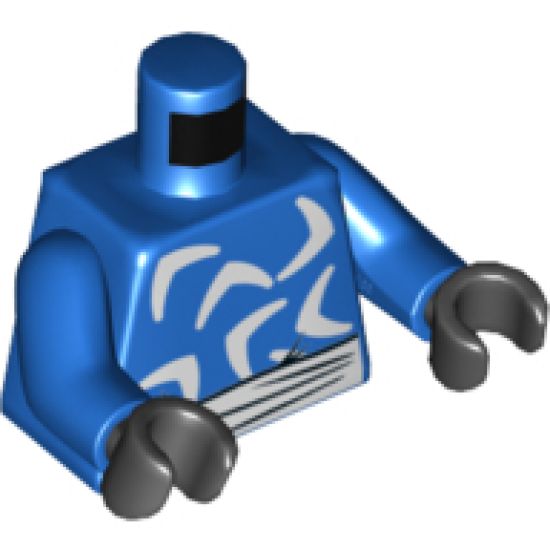 Torso with White Sash and Boomerangs Pattern / Blue Arms / Black Hands